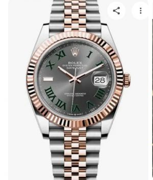 ROLE.X OYSTER PERPETUAL ROMAN WATCH 003 Rose gold icey green stainless steel