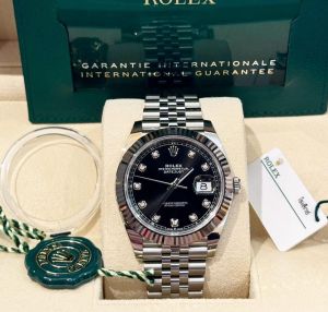 Role x Oyster Perpetual Date Just Diamond Silver-Black Working Like Automatic